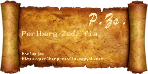 Perlberg Zsófia névjegykártya